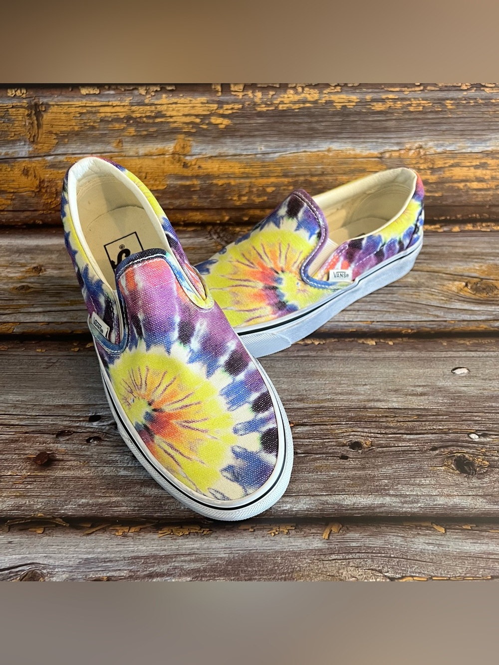 Vans Off The Wall Classic Slip On Washed Tie Dye Unisex Skate Shoes Sneakers